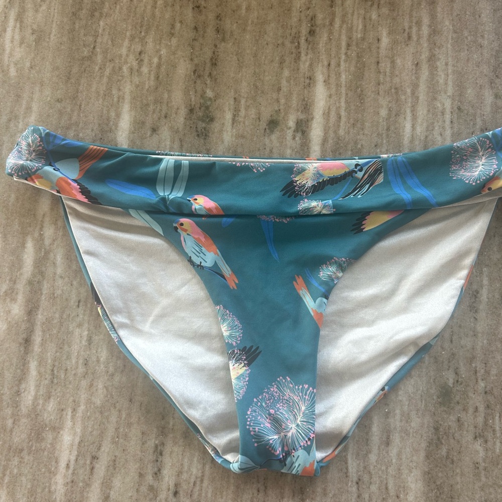 Floral Bird Print Bikini Bottom